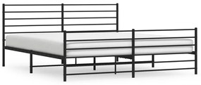 352343 vidaXL Cadru pat metalic cu tăblii de cap/picioare, negru, 193x203 cm