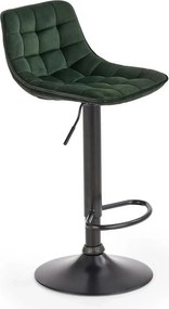 Scaun bar H95, verde inchis/gri inchis, stofa/otel, 43x44x84/106 cm