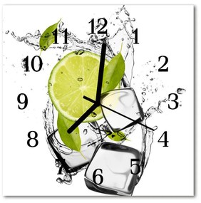 Ceas de perete din sticla pătrat Lime Green Alimente și băuturi