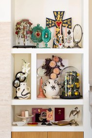 Clepsidră decorativă din fier și sticlă, H45,5 cm, "Orbit"