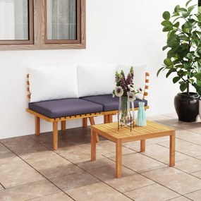 316266 vidaXL Set mobilier de grădină cu perne, 2 piese, lemn masiv de acacia