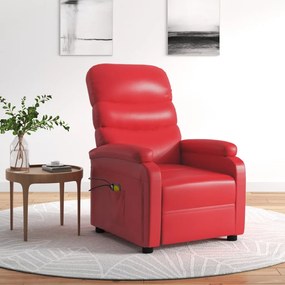 3073682 vidaXL Fotoliu de masaj electric, roșu, piele ecologică
