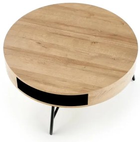 Măsuță de cafea CAMILA 41x80 cm stejar auriu/negru