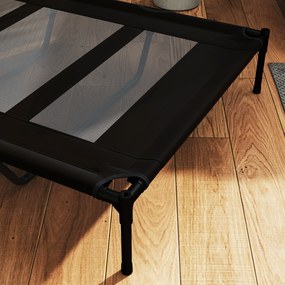 PawHut Pat Înălțat pentru Câini de Talie Mare cu Zonă Respirabilă și Geantă 122x92x23 cm Negru | Aosom Romania