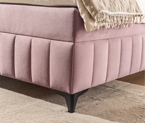 Pat boxspring Wasil 180x200 cu spațiu de depozitare - catifea roz hidrofobă Element 18