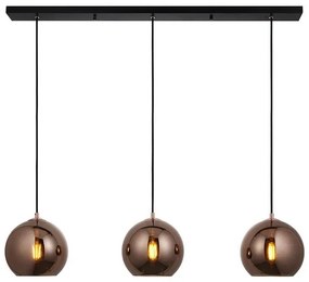 Lustră pe cablu Endon 102929 BOLI 3xE27/10W/230V negru/maro fumuriu