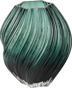 Vază verde-închis din sticlă lucrată manual (înălțime 23 cm) – House Nordic