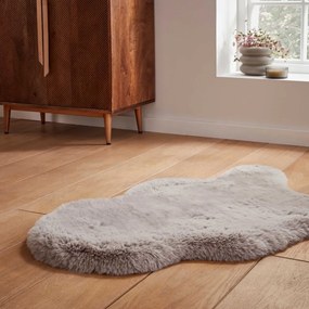 Blană gri deschis sintetică 60x90 cm Super Teddy – Think Rugs