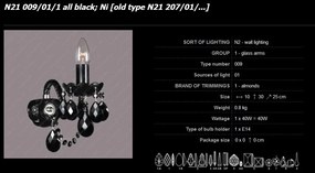 Aplica cristal Bohemia N21 009/01/1 all black