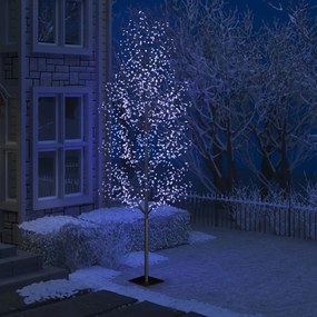 Pom Craciun, 1200 LED-uri lumina albastra flori de cires 400 cm 1, Albastru, 400 cm