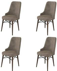 Set de scaune de sufragerie Pare Cappuccino șiBrown, 4 buc.
