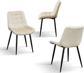 SET 4 Scaune Ernest catifea, structura metalica - STANDARD - 4 BUCATI - BEJ