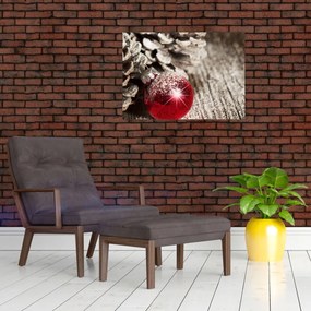 Tablou pe sticlă - Decorațiuni de Crăciun (70x50 cm)
