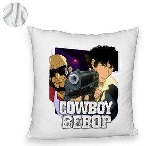 Perna Decorativa Fluffy cu Cowboy Bebop 3, 40x40 cm, Alba, Husa Detasabila, Burduf