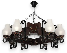 Candelabru fabricat manual din lemn pictat Queen 8L