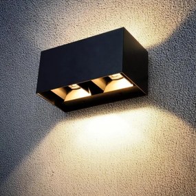 Brilagi - Aplică de perete LED pentru exterior DOUBLE CUBE LED/12W/230V neagră IP65