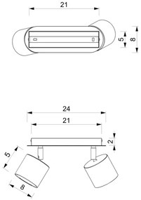Spot DIXIE 2xGX53/11W/230V alb