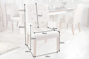 Set 2 scaune cu brate stil baroc Castle bej