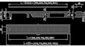 Rigola dus iesire laterala cu capac perforat negru mat 750 mm APZ10BLACK-750M 750 mm