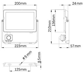 Proiector LED de exterior cu senzor PROJECTLINE LED/50W/230V IP65 4000K Philips