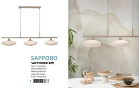 Lustra suspendata design modern Sapporo 3 alb/sand