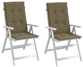 vidaXL Perne scaun spătar înalt 2buc melanj gri taupe120x50x4cm textil