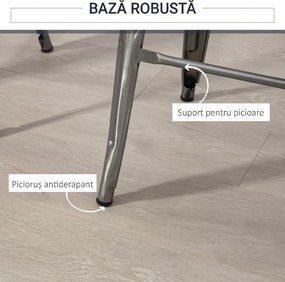 HOMCOM Set 4 Scaune de Bar din Oțel cu Suport pentru Picioare, Argintiu | Aosom Romania