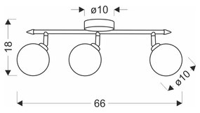 Plafonieră în culoarea bronz cu abajur din sticlă ø 10 cm Rodia – Candellux Lighting