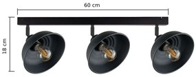 Spot FAUN 3xE27/60W/230V negru