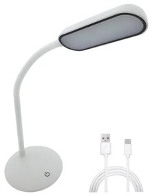 Lampă LED flexibilă tactilă dimabilă de masă LED/6W/5V USB 1200 mAh alb
