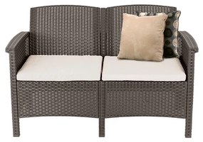 Canapea de grădină Venus cu 2 locuri, culoare cappuccino