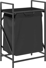 vidaXL Coș de rufe 1 compartiment cu raft stejar negru