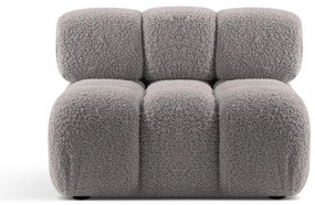 Modul pentru canapea modulară gri deschis cu tapițerie din țesătură bouclé (de mijloc) Bellis – Micadoni Home