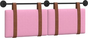 vidaXL Cap de pat suspendat Pe perete Roz 130 x 55 x 5 cm PU antic