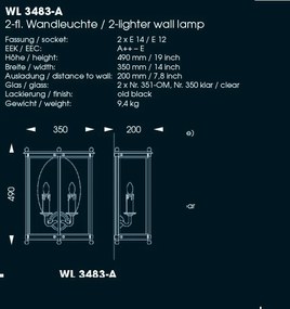 Aplica iluminat exterior din fier forjat WL 3483-A