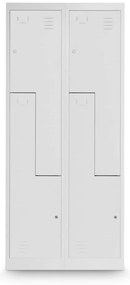 Dulap metalic Z, 80 x 50 x 180 cm, încuietoare cu cilindru, gri deschis - RAL 7035