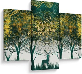 Tablou - Căprioare în pădurea verde (90x60 cm)