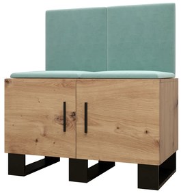 Set mobilier pentru hol Amanda 19 (Stejar artisan + verde). 1086021
