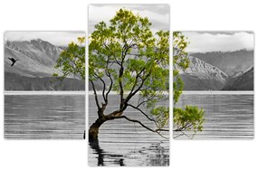 Tablou copacului în mijlocul lacului (90x60 cm)