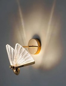Aplica de perete LED design modern Fluture M auriu