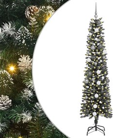 vidaXL Brad de Crăciun artificial Verde 210 cm PVC și Plastic și Oțel