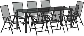 vidaXL Set de masă pentru grădină 9 pcs Antracit