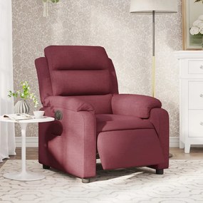 vidaXL Fotoliu rabatabil electric, roșu vin, material textil