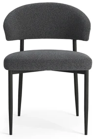 MAZZONI EXPORT IRIS Antracit [Gri închis] (material Monza 130) - SCAUN MODERN TAPIȚAT BOUCLÉ PENTRU SALON/SUFRAGERIE LOFT
