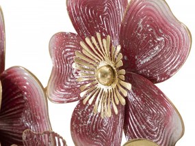 Decoratiune de perete rosie / aurie din metal, 91 x 6,4 x 49 cm, Lobi Mauro Ferreti