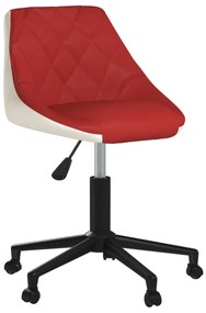 3088983 vidaXL Scaune de bucătărie pivotante, 4 buc, roșu vin&alb, piele eco