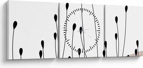Tablou - Pajiște grafică N⁰1 (cu ceas) (90x30 cm)