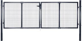 vidaXL Poartă de grădină din plasă, oțel galvanizat, gri, 300x75 cm