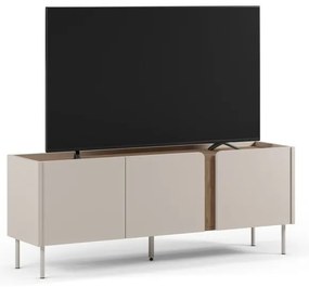 Comodă TV crem/în culoare naturală cu aspect de lemn de stejar 140x53x35 cm Lucile – Marckeric