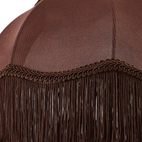 Abajur din material textil maro cu interior alb 31,5/15/14 - Heritage